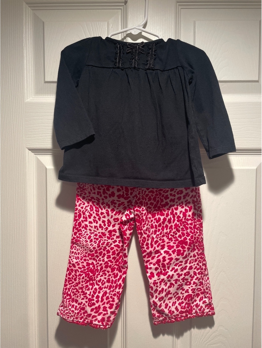Toddler Girl 18M 2 Pc Outfit Set Jumping Beans Top Faded Glory Pink Leopard